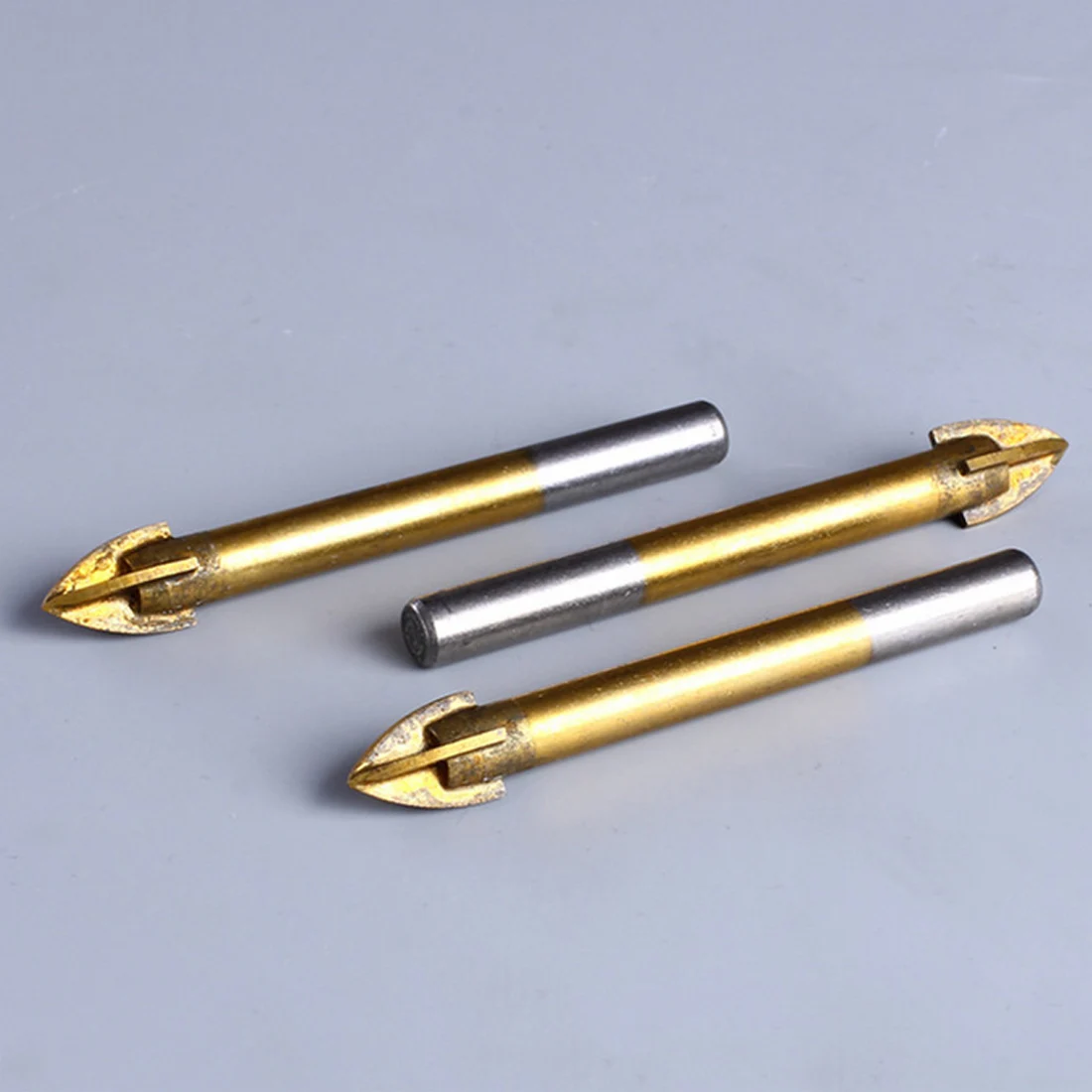 

5mm/6mm/8mm/10mm/12mm Tungsten Carbide Cross Spear Head Drill Titanium Coated Ceramic Tile Glass Marble Drill Bit Round Shank