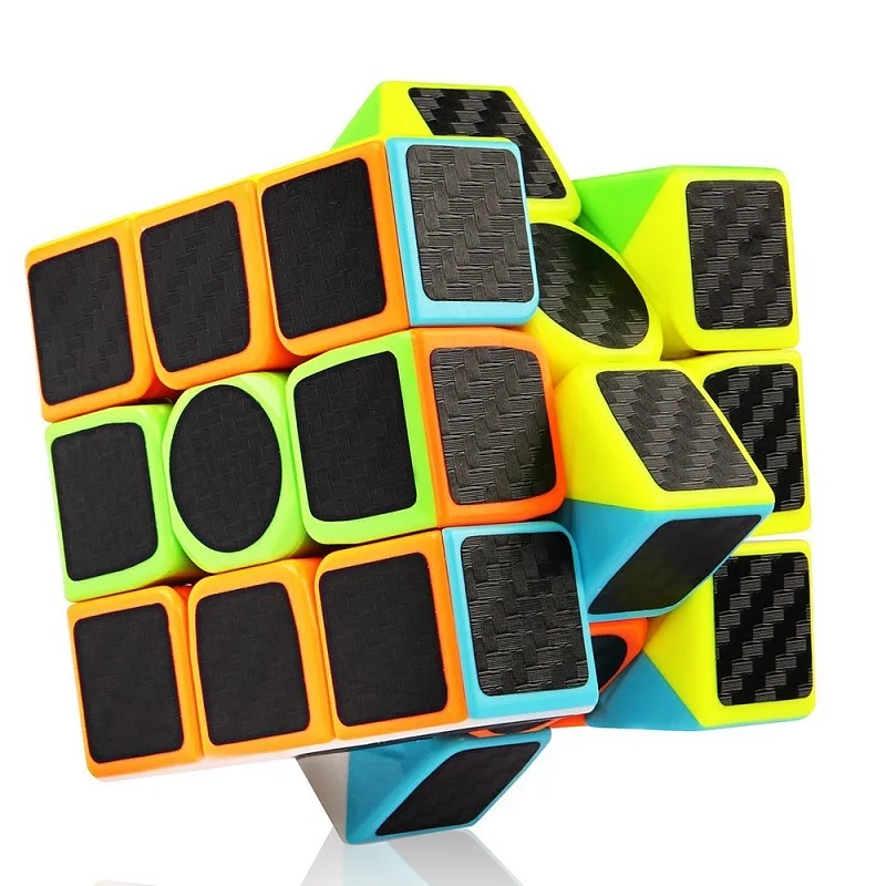 2018 Z CUBE кубик рубика Новый Углеродного Волокна Стикер Скорость 3x3x3 Magic Cube Непоседа