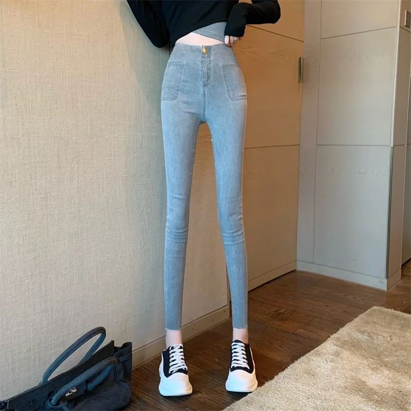 2021 осень-зима черные брюки-карандаш укороченные облегающие брюки с высокой