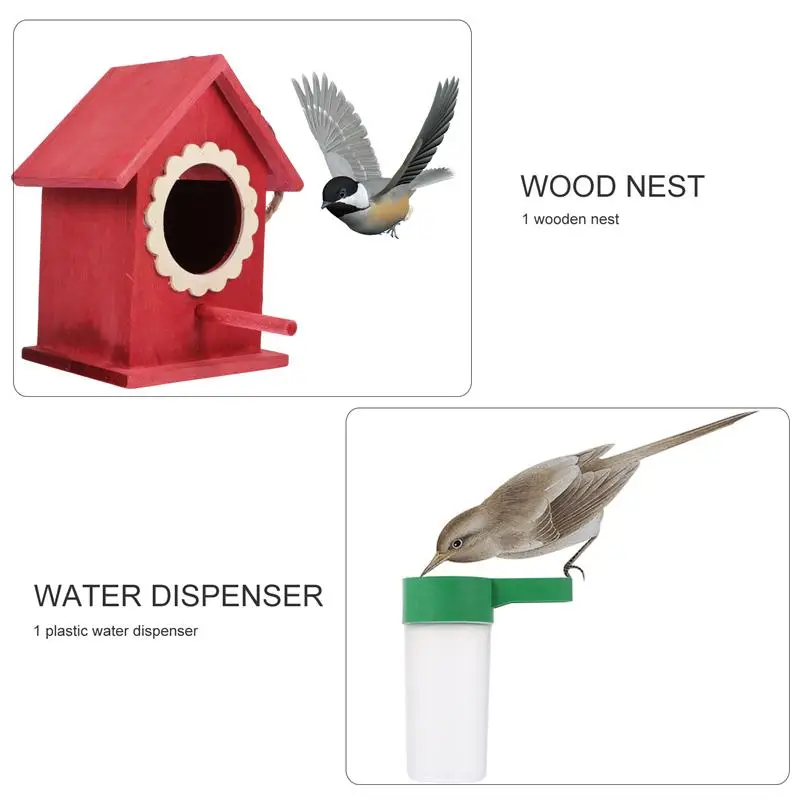 

Wooden Bird House Hanging Birdhouse Bird Nest Decorative Hanging Bird Feeder