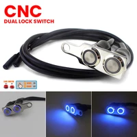 1 piece 12v waterproof led halo motorcycle switches bullet connector handlebar switches double onoff button connector switch