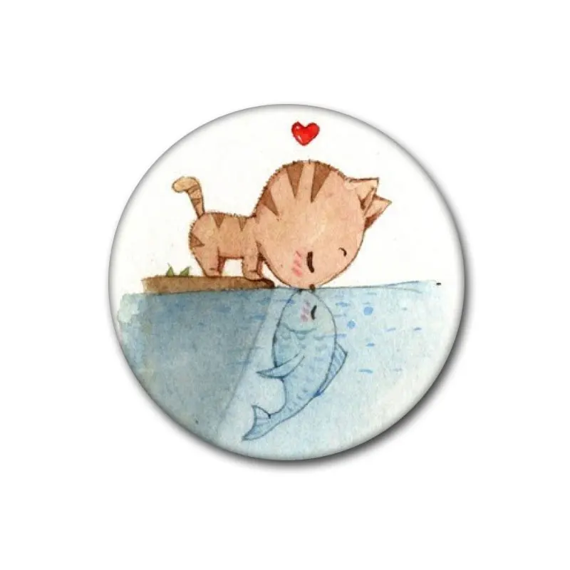 Брошь в виде кошки Nengdou T34 Милая брошь стиле Харадзюку металлическая на рюкзак