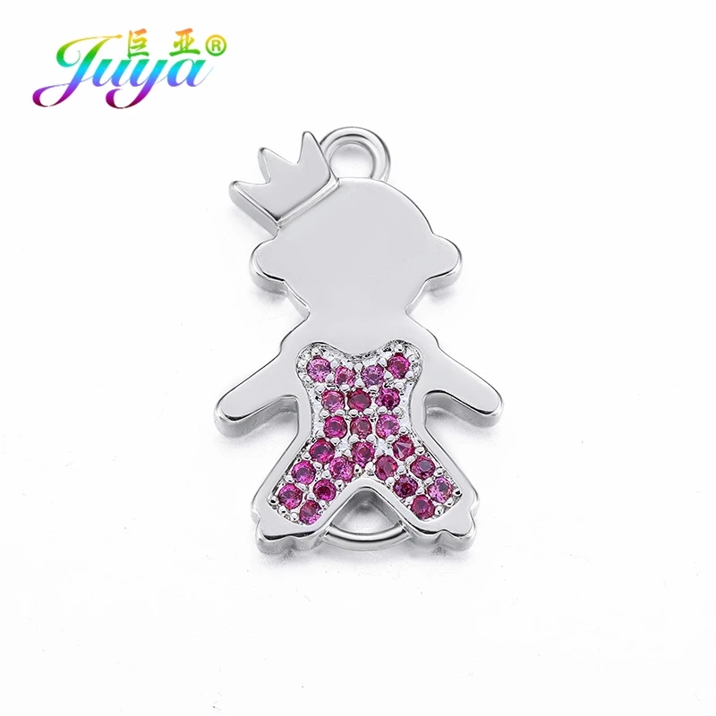 White Gold Juya DIY Женские аксессуары, браслеты ручной работы Многоцветный мама мальчик девочка дочь Шарм Разъемы для дружбы ювелирных изделий - Color: White Gold