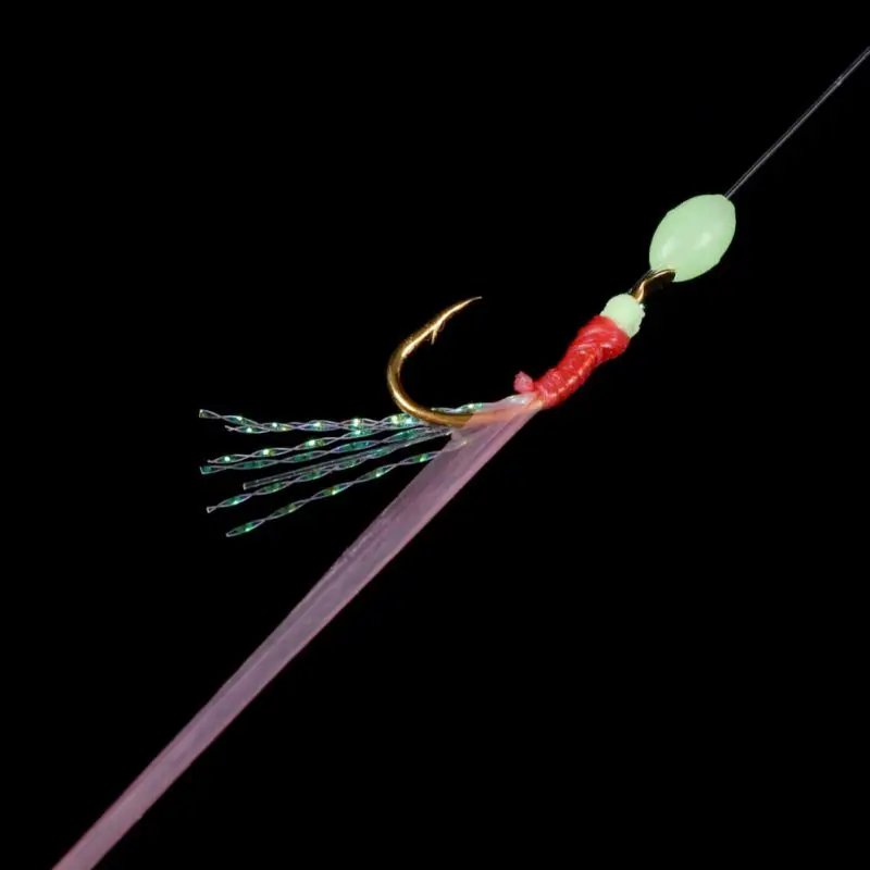 Рыболовные струнные крючки для вертлюжной рыбалки джиг светящийся позолоченный