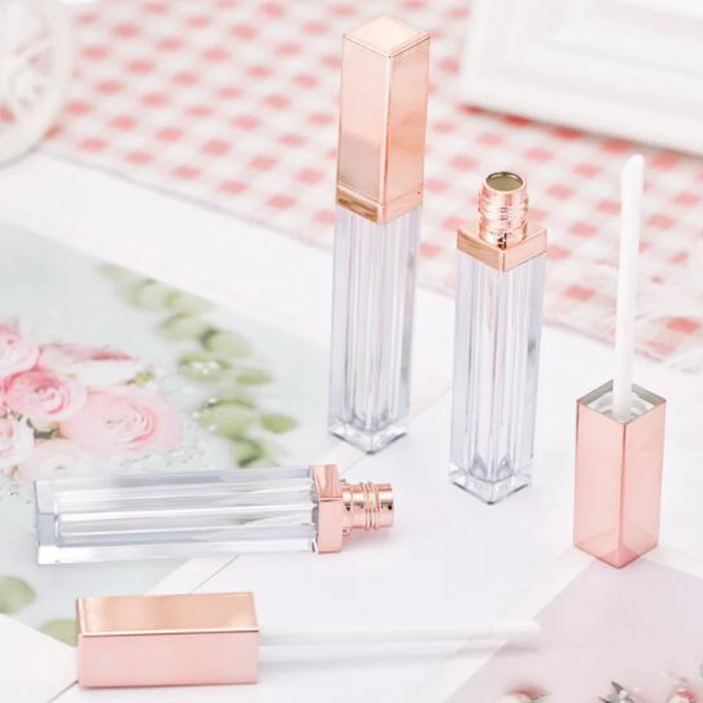 1x5 мл пустая бутылка для блеска губ розовое золото DIY контейнер прозрачные