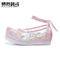 2021 new chinese summer women flats gauze breathable mesh floral embroidery soft ballerina shoes woman zapatos mujer casual