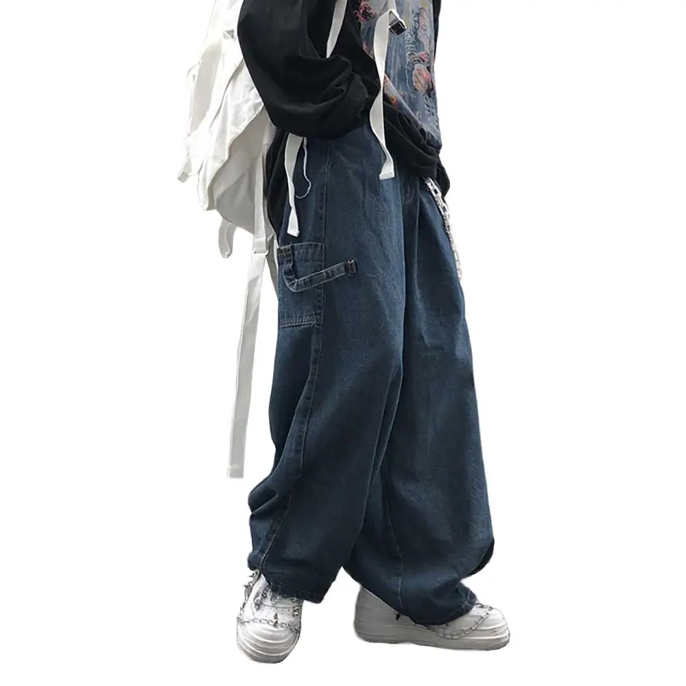 Trend Oversize Harem Jeans Männer Frauen bf Denim Hosen Breite Bein Hosen Lose Baggy Japan Overalls Straße Hiphop Jeans Fracht hosen