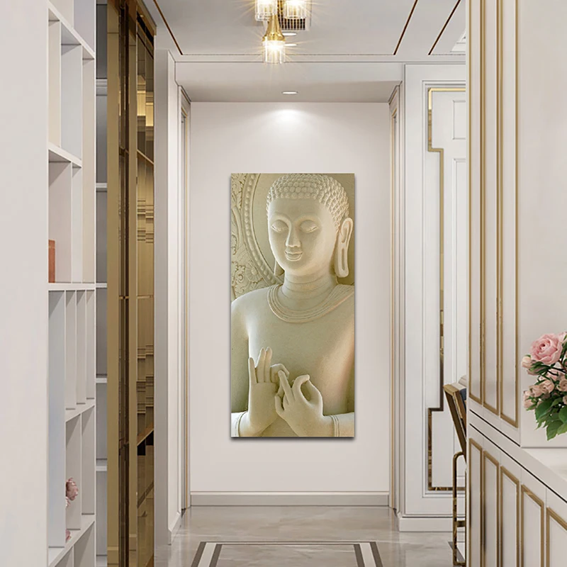 Портрет Будды картина маслом Постер и принты Настенный декор для гостиной