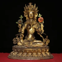 17chinese temple collection old purple bronze lacquer cinnabar seven eyes tara tibetan buddha white tara bodhisattva