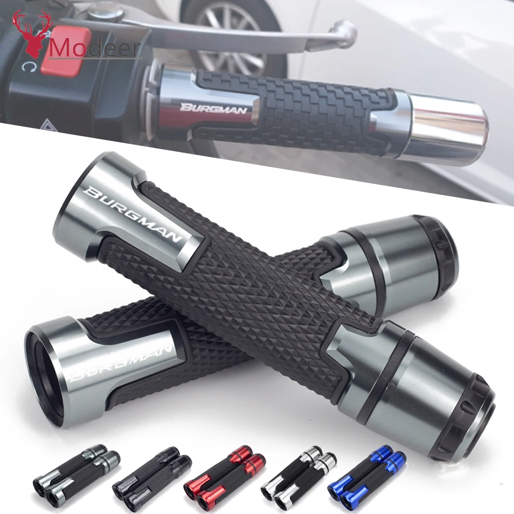 

7/8'' 22mm Burgman Handlebar Handle Grip CNC Motorcycle Ends Handles For SUZUKI BURGMAN 650 400 125 200 AN650 AN400 AN125 AN200