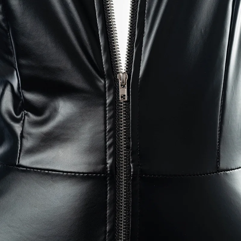 

sexy leather slim backless sleeveless halter jumpsuit women bodysuit club outfits for women rompers one piece outfit