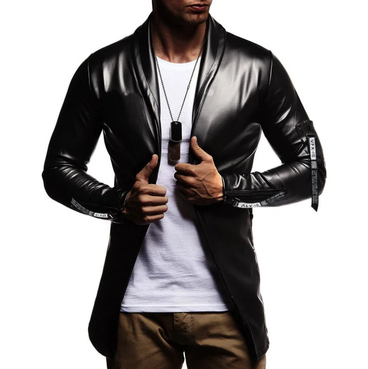 

Sale Night Hot Club Leather Jacket Men New Fashion Slim Fit Motorcycle Leather Jacket Golden/Silver Blazer Jacket Male PU Coat