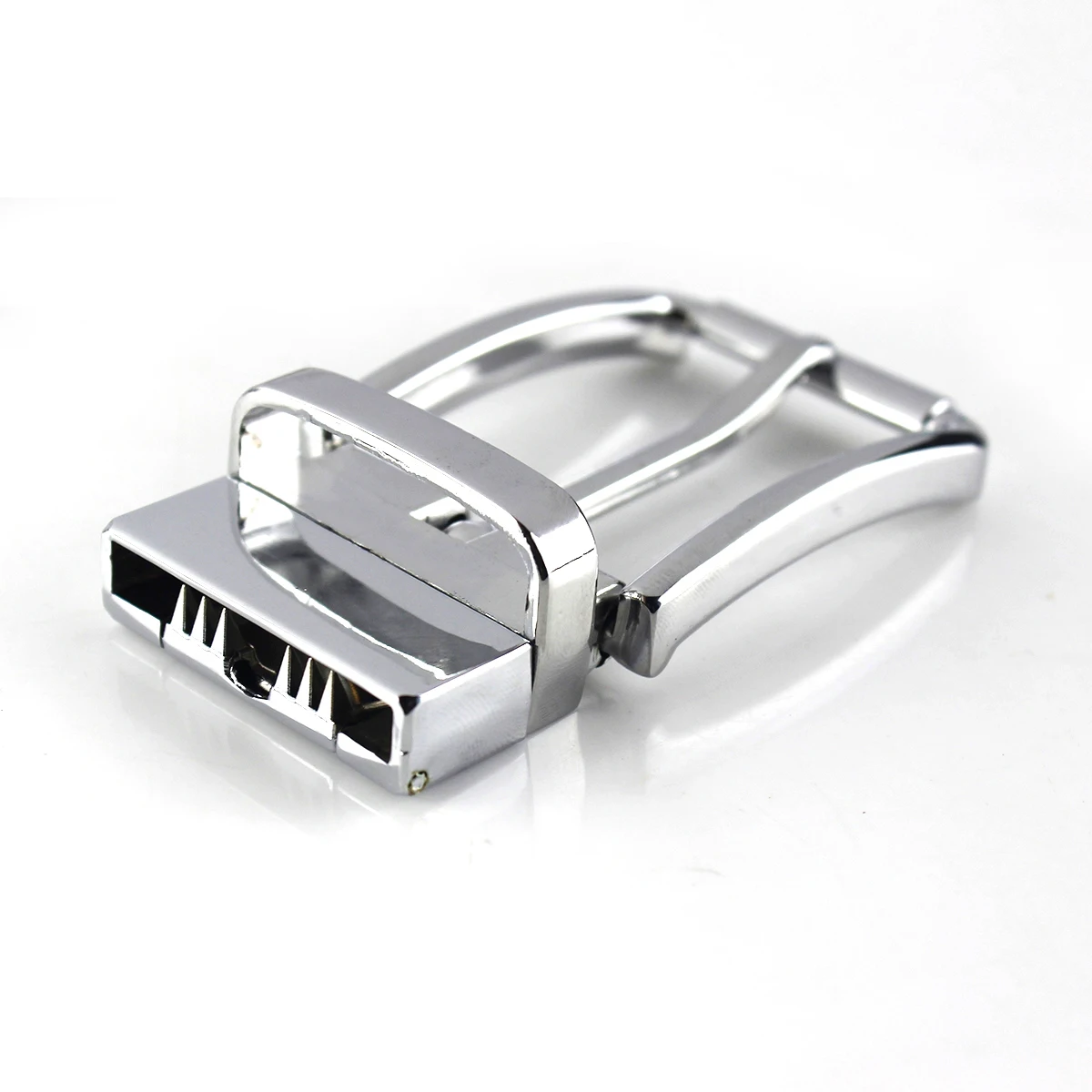1pcs 35mm Metal Chrome Men Belt Buckle High-quality Clip Buckle Rotatable Bottom Single Pin Half Buckle Leather Craft Belt images - 6
