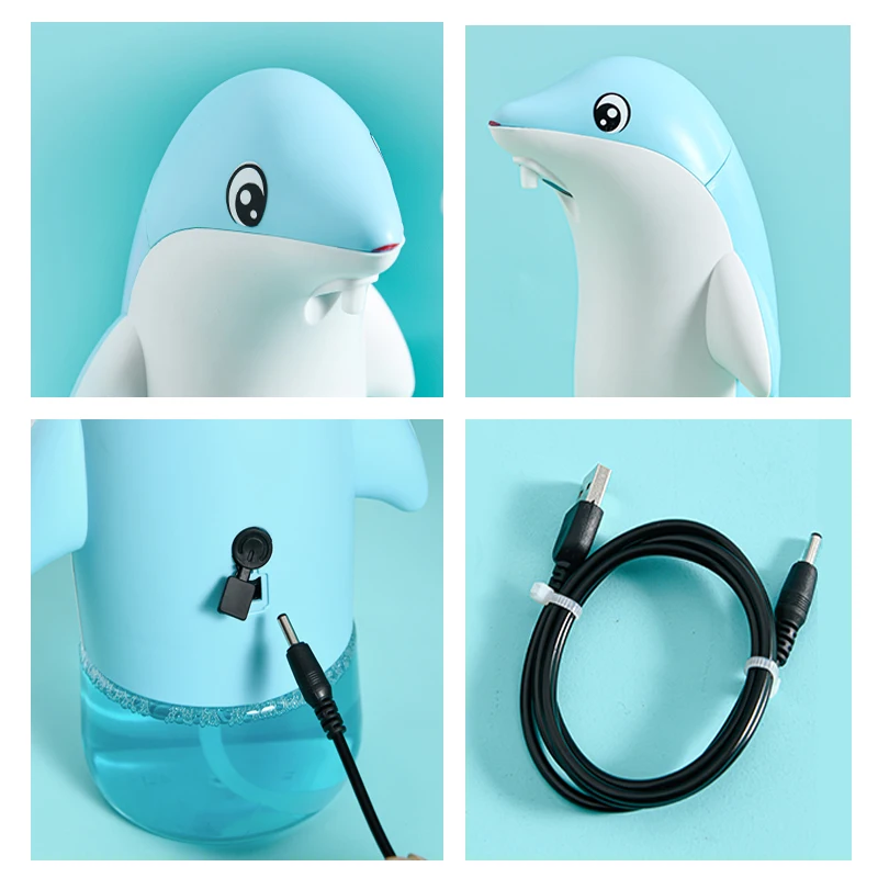 

Automatic Soap Dispenser Children Cute Dolphin Bathroom Accessories For Child Intelligent Induction Foam Washing Hand Sanatizer