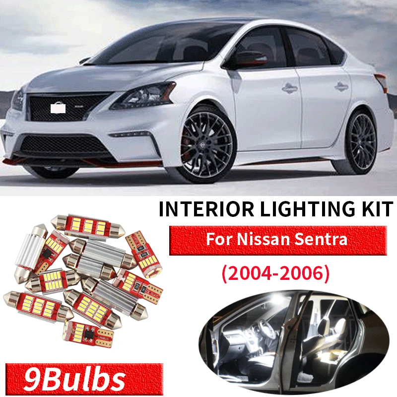 Светодиодный светильник 9x Canbus белого цвета лампы для салона автомобиля Nissan Sentra