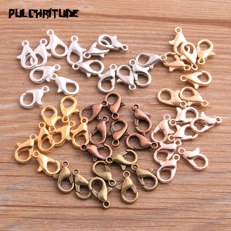 

50pcs 8*12mm 7 Color Lobster Clasp Hooks For DIY Necklace Bracelet Chain Fashion Jewelry Making Findings