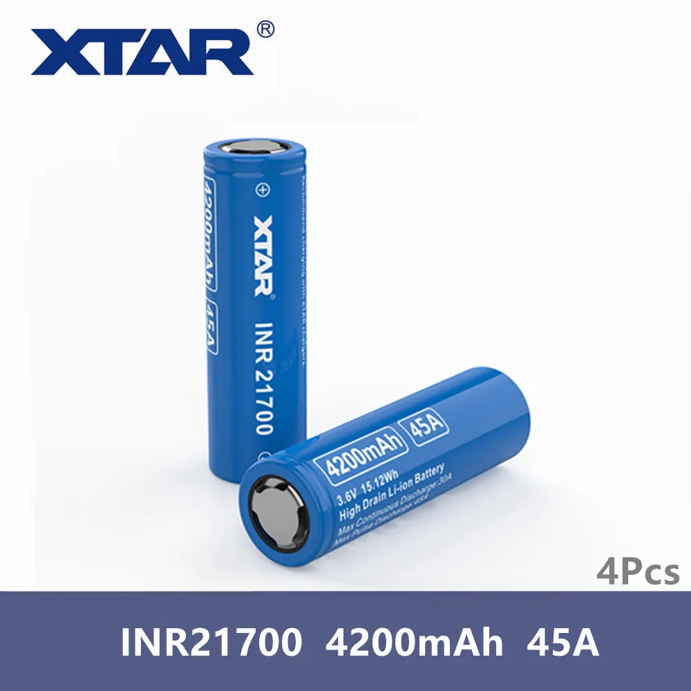 Аккумуляторная батарея Xtar INR 21700 4 шт. 4200 мАч 3 6 В|Перезаряжаемые батареи| |