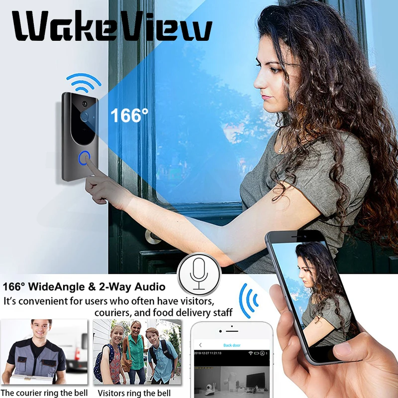WakeView 1080P смарт беспроводной WiFi видео дверной звонок ИК телефон Дверной камера