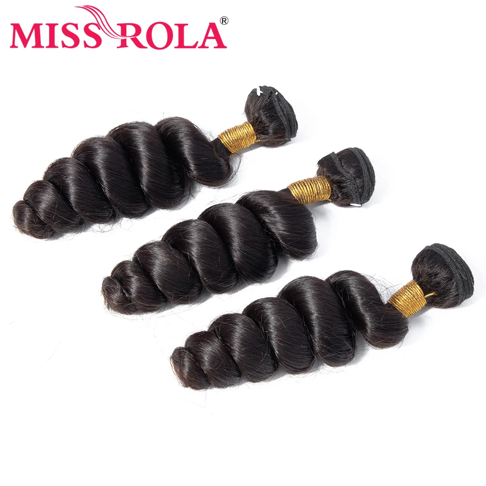 Miss Rola волосы перуанские свободные волнистые 3 пряди застежкой натуральный цвет