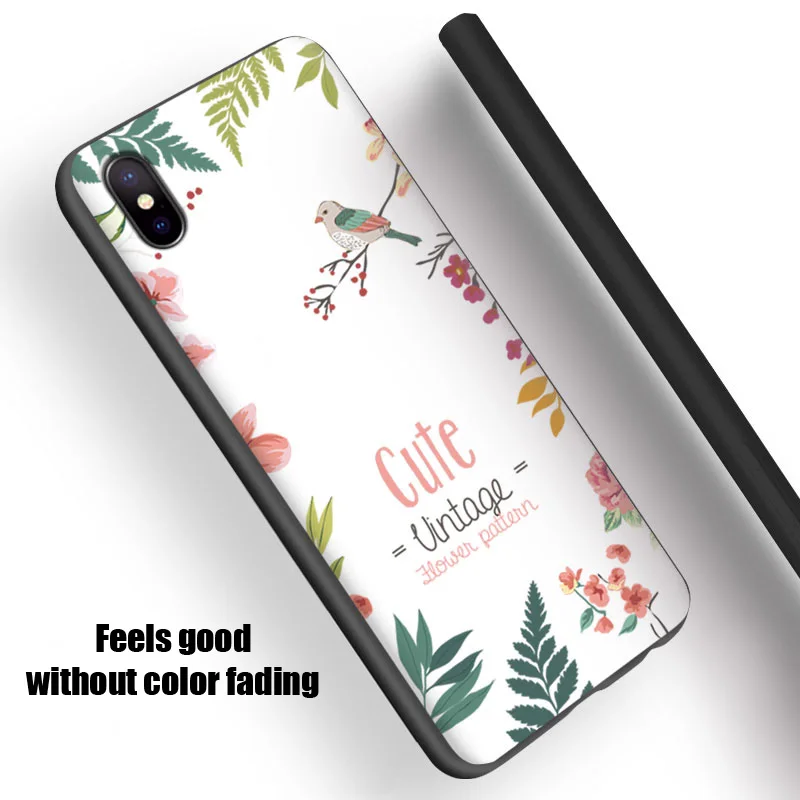 Силиконовый чехол для iPhone мягкий ТПУ телефона задняя крышка полная защита цветок