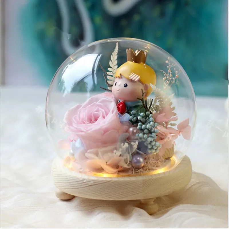 

Деревянная ваза, диаметр = 20 см, светящаяся, на трех ножках, Круглый купол стеклянный, украшение для дома, креативная крышка, подарок другу, по...