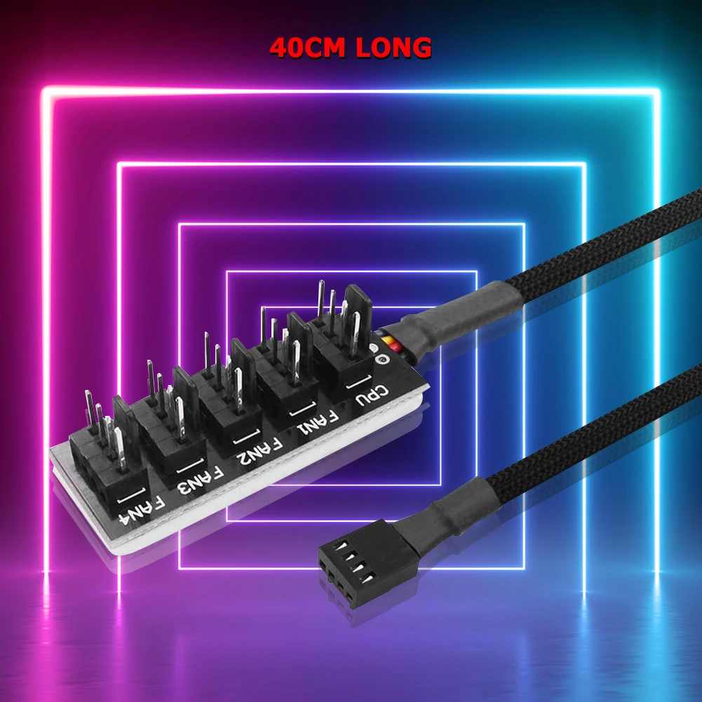 40 см от 1 до 5 4-контактный PWM Fan Процессор концентратор PC чехол шасси кулер Мощность