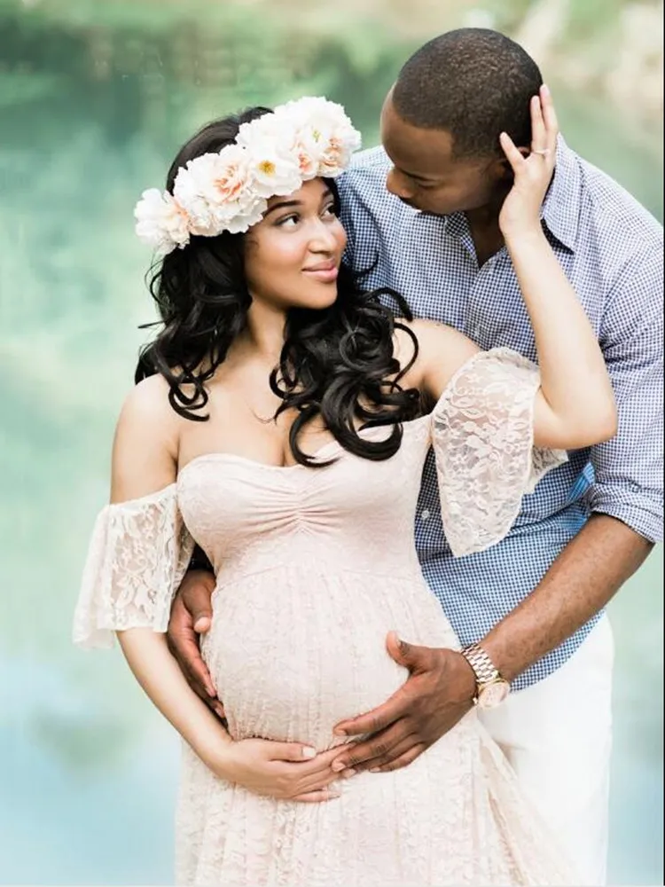 CHCDMP Новое Элегантное кружевное платье для беременных реквизит фотосессии