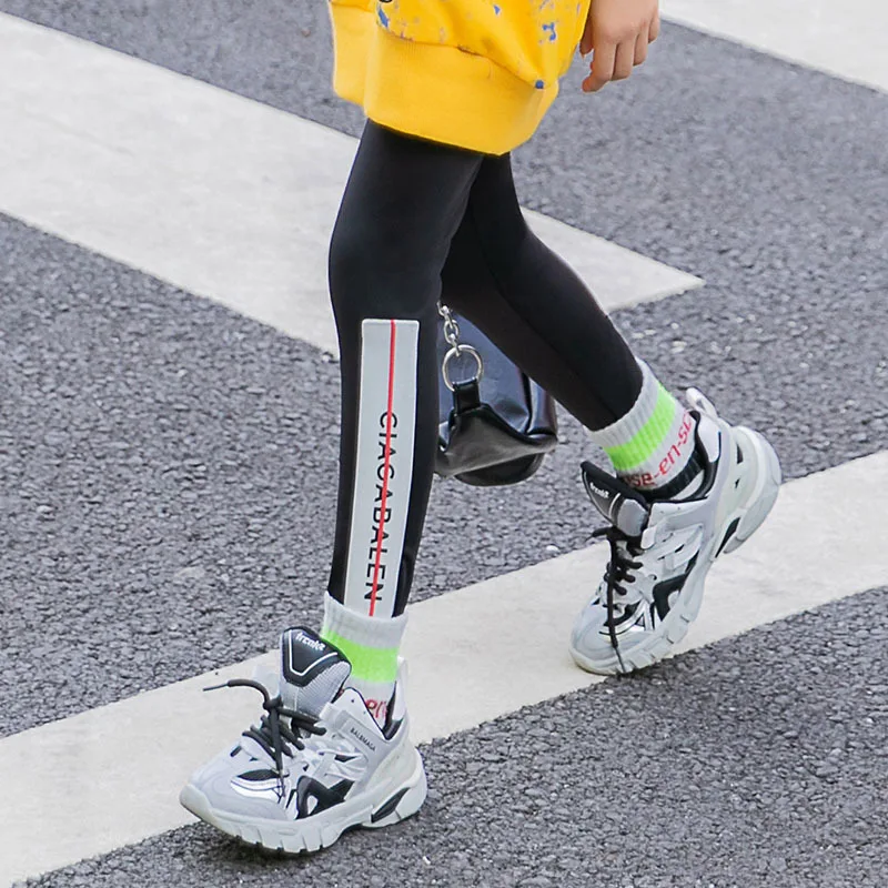 Осенние леггинсы для девочек и родителей Детские Новинка 2020 года Модная верхняя