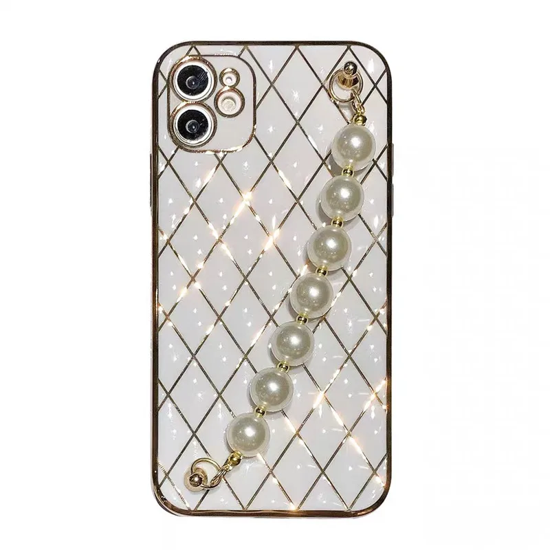 

Diamond electroplated polished pearl bracelet phone case For iPhone 12 Pro Max MiNi 11 Pro MAX X XS XR 7 8 plus SE 2020 cover