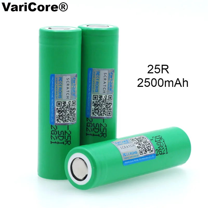 VariCore 18650 2500 мАч аккумуляторная батарея 3 6 В INR1865025R 20A дренажные батареи для