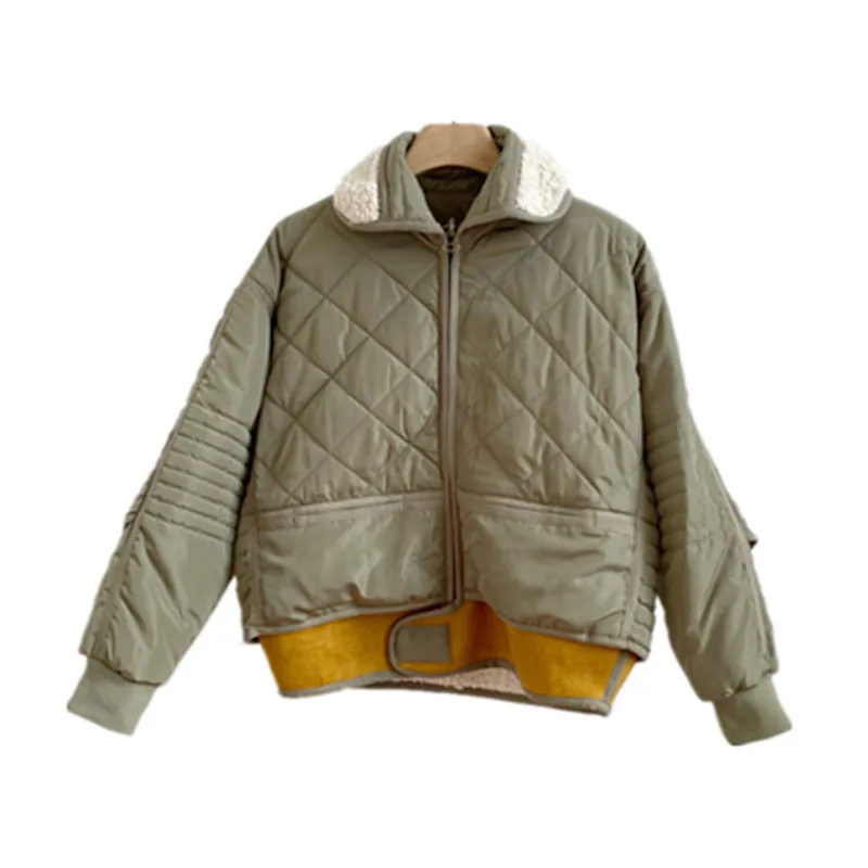 

FAKUNTN 2020 Winter Jacket Women Cotton Warm Personality Contrast Stitching Women's Coat Fashion Short Thickening Female Parka