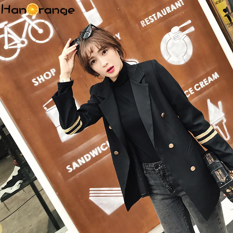 Темно синий стиль вышитый двубортный жакет 2020 настоящая съемка осенний женский