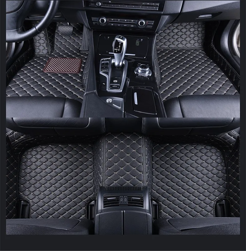 BLACK BEIGE SJ всепогодные пользовательские подходят автомобильные коврики передние и задние FloorLiner Стайлинг автозапчасти коврик для Ford aurus 18 - Название цвета: BLACK BEIGE