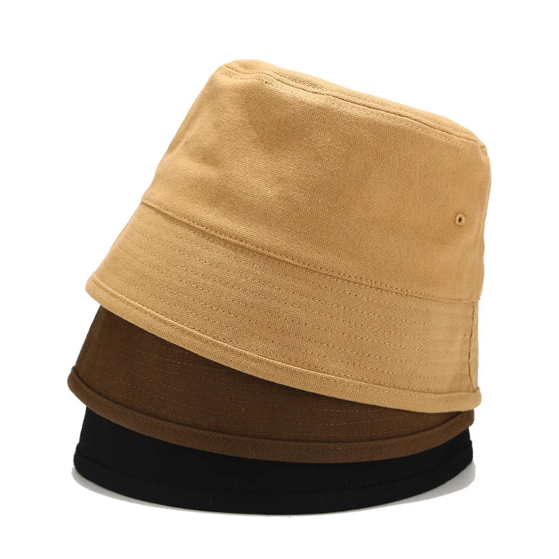 

Japanese Style Retro Design Bucket Hats Women Men Panama Fishing Fisherman Cap Solid Foldable Street Trend Hip Hop Sun Hats