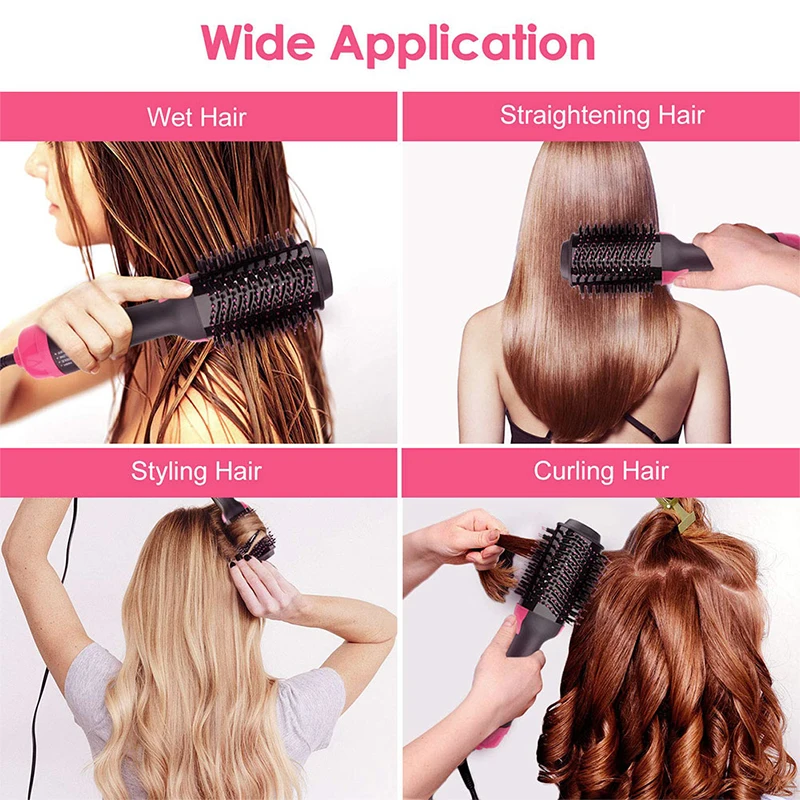 3 в 1 многофункциональный фен для волос и объемная вращающаяся щетка роликовый