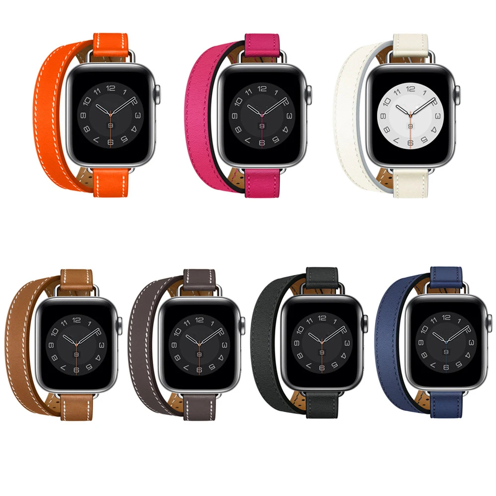 Ремешок Т-образный из натуральной кожи для Apple Watch Band 38 40 41 мм 42 44 45 мм (art.: 3920ba5a2ddcd) - 3920ba5a2ddcd