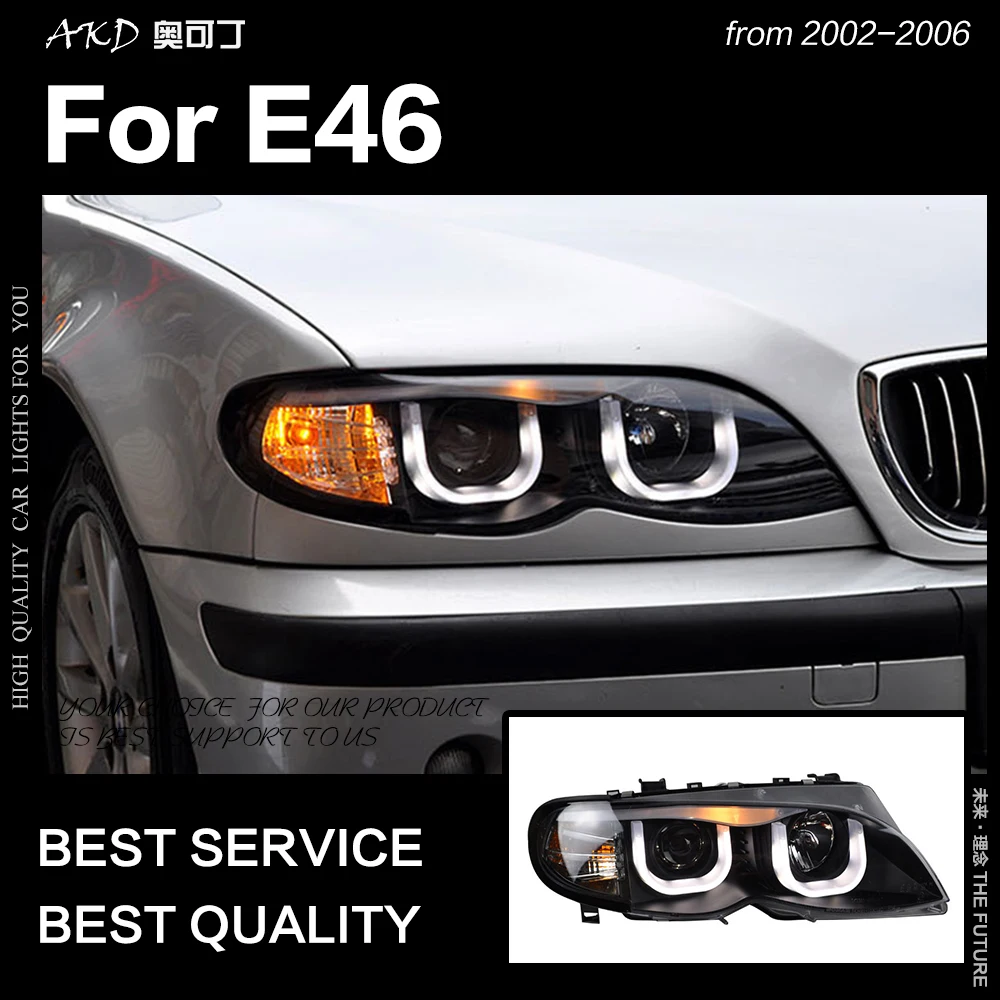 AKD автостайлинг для E46 фары 2002-2006 320i 318i 323i 325i DRL Hid ангельские глазки Биксеноновые