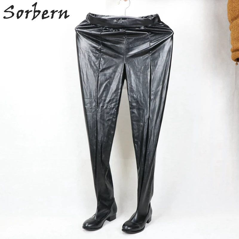 Леггинсы с круглым носком высоким эластичным поясом и молнией на спине|Ботфорты|