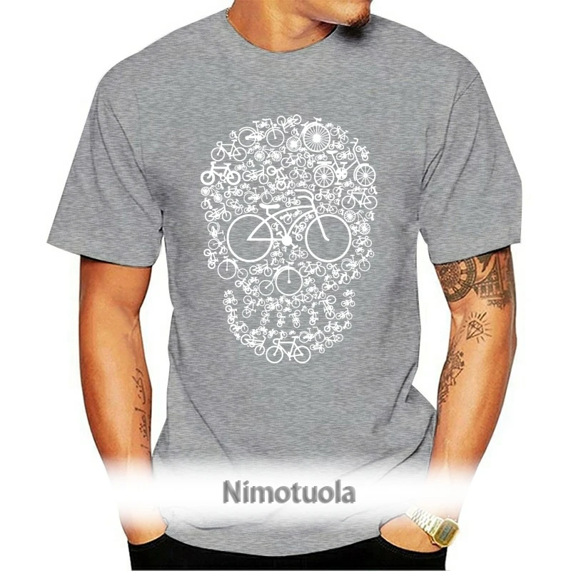 

Bicycle Skull Face Mens Funny Cyclinger T Shirt Cyclist Cycle Dh Mtb Racer Bikeer