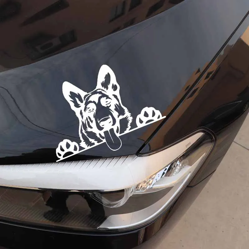 

Car Sticker Modern Art Funny Animal PVC Waterproof Sunscreen German Shepherd Dog Decal Black/Silver 16.8x11.9cm