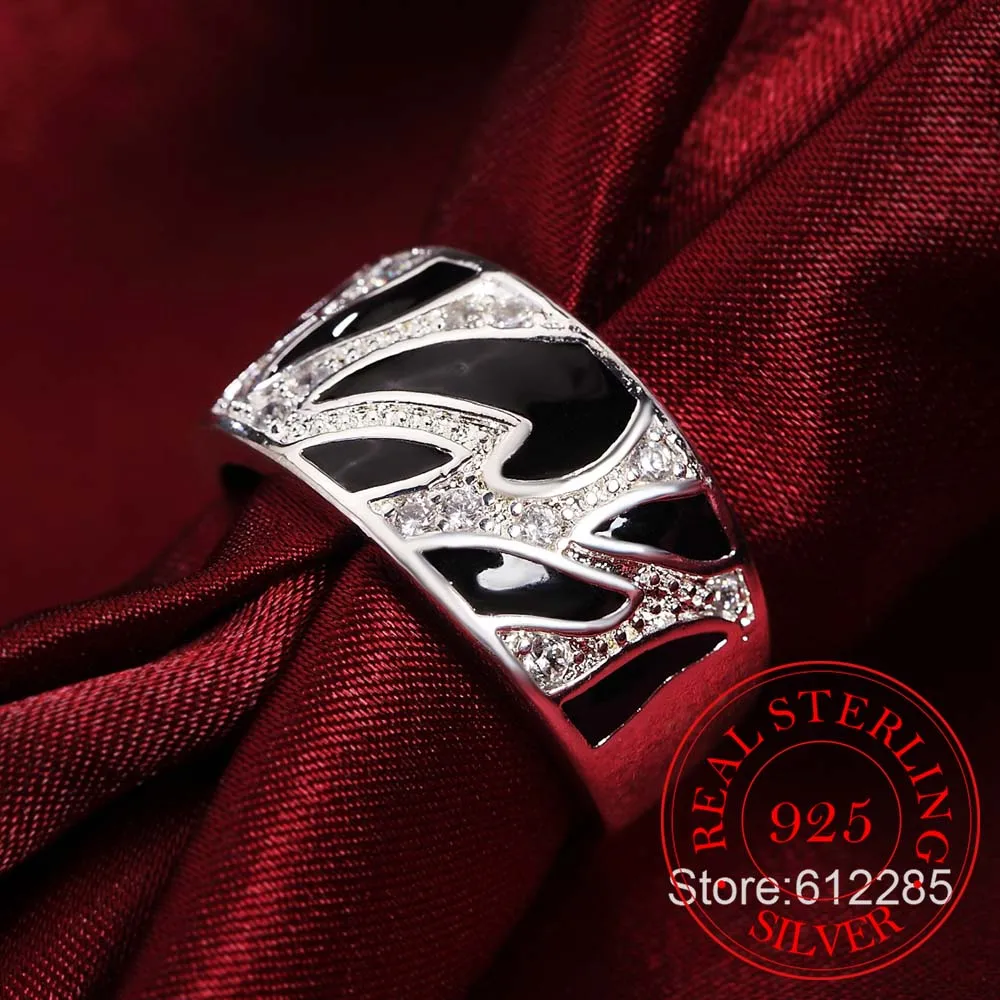 Женское и мужское кольцо из серебра 925 пробы с фианитом | Украшения аксессуары