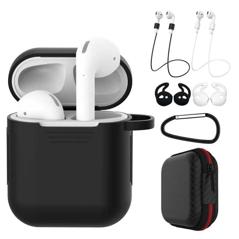Мягкий силиконовый чехол 7 в 1 для Airpods 2/1 Защитные чехлы наушников Apple Air pods 2 с