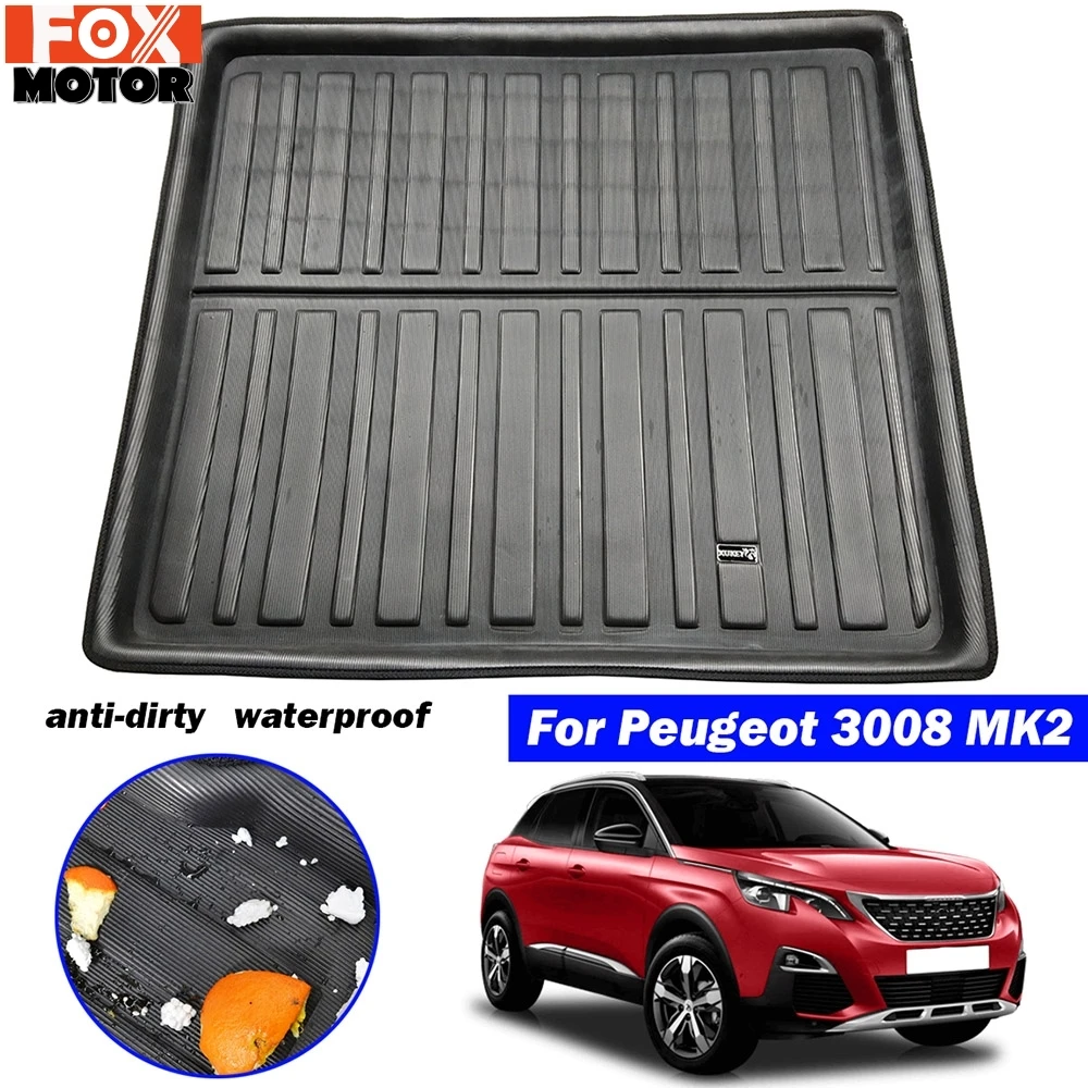 Для Peugeot 3008 II MK2 2017 2018 2019 Задний грузового лайнера Загрузочный Mat Tray Mud