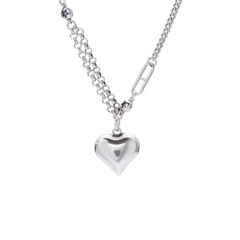 

New Charm Simple Style Heart Necklace Fashion Wild Metal Necklace Female Clavicle Pendant 2020 For Women Exquisite Gift Jewelry