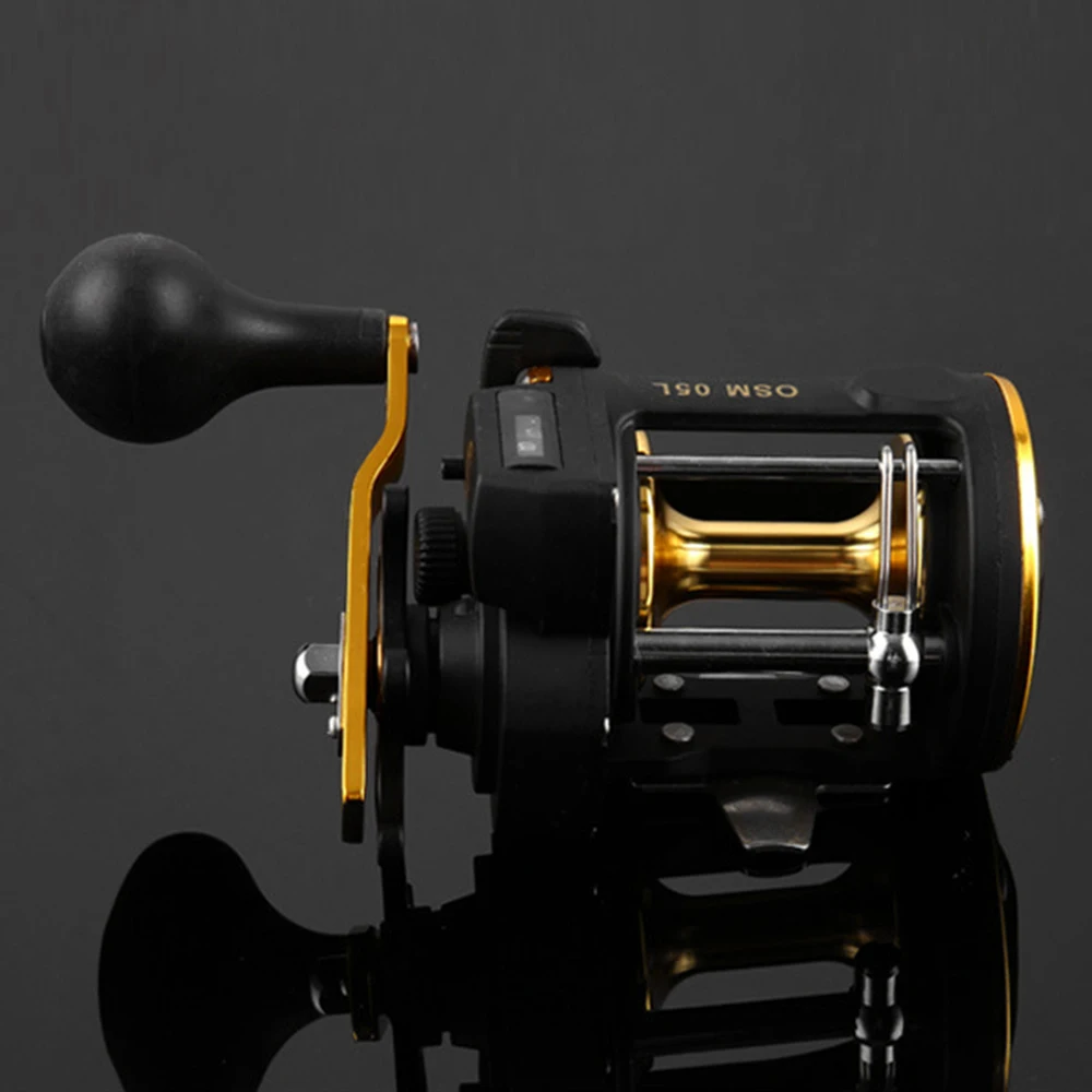 

Full Metal Trolling Fishing Reels Right Hand Drum Wheel Boat Sea Fishing Reel built-in line counter 6.0:1Gear Ratio max Drag10kg