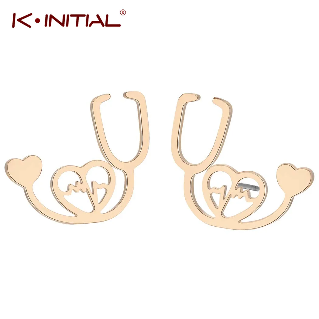 Серьги гвоздики Kinitial для медсестер и врачей модные дизайнерские украшения