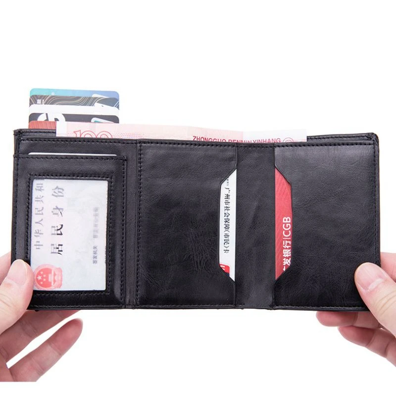 Новинка мужской трехскладной мини-кошелек с Rfid-защитой и отделением для