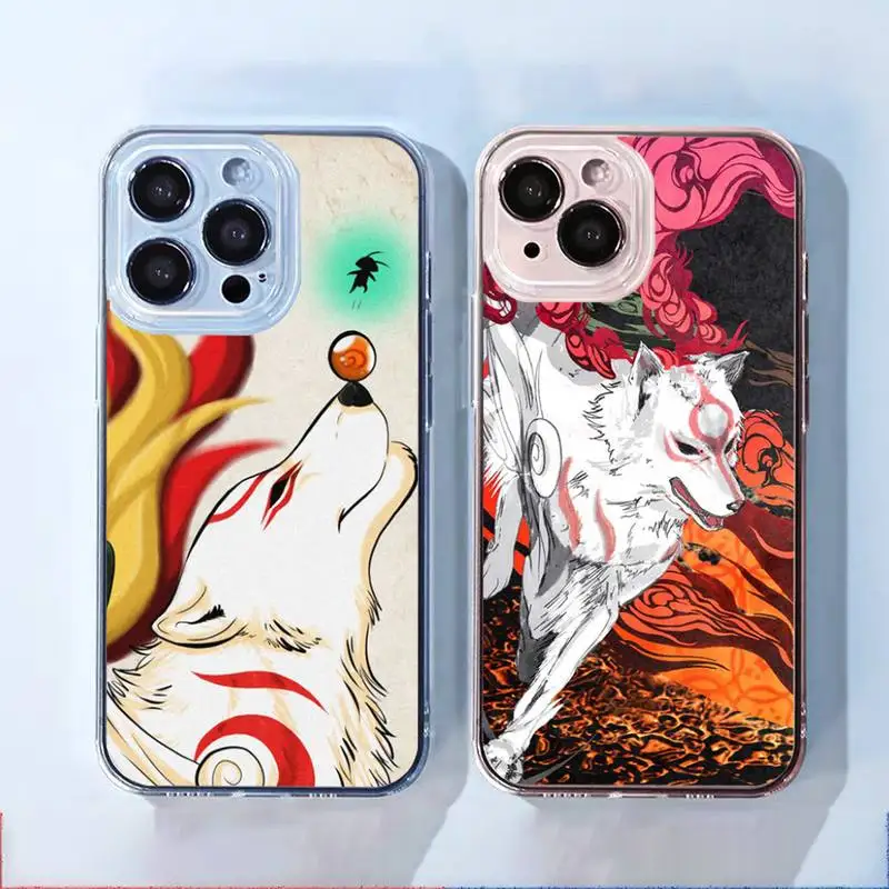 

Anime Okami Phone Case For iphone 13 12 11 8 7 plus mini x xs xr pro max Transparent soft