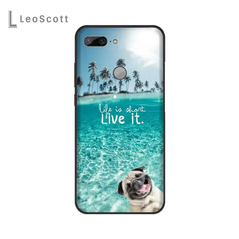 

Pug French Bulldog beach sunset Phone Case For Huawei Enjoy 7 7s 8 8e 9 9e 10 plus P8lite 2017 Honor 5a view9 play 3e