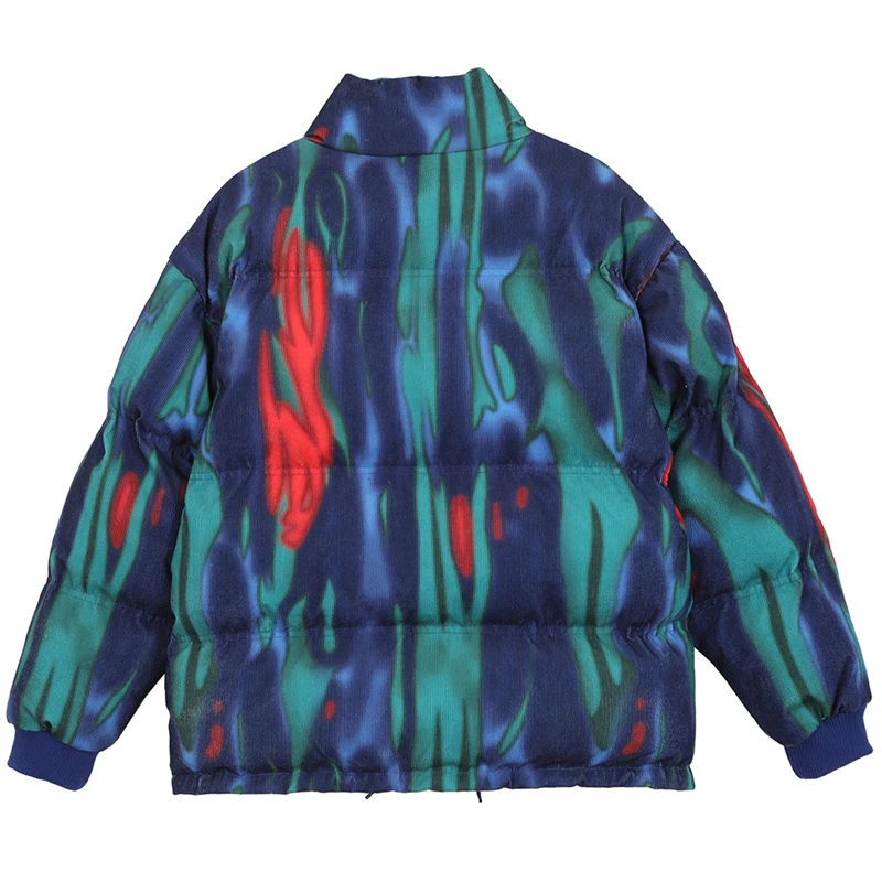 Зимние парки Tie dyeprinting 2020 пальто толстые куртки в стиле хип хоп Мужская модная